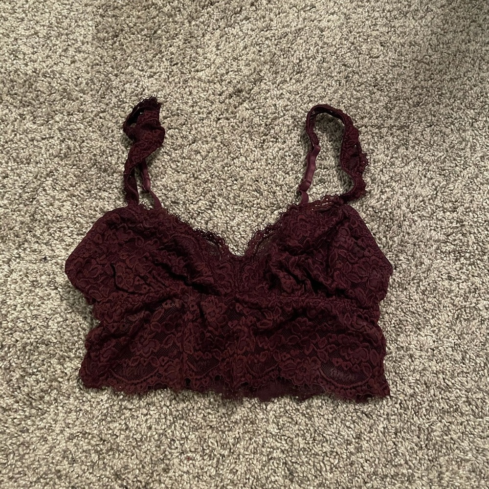 Aerie maroon lace bralette